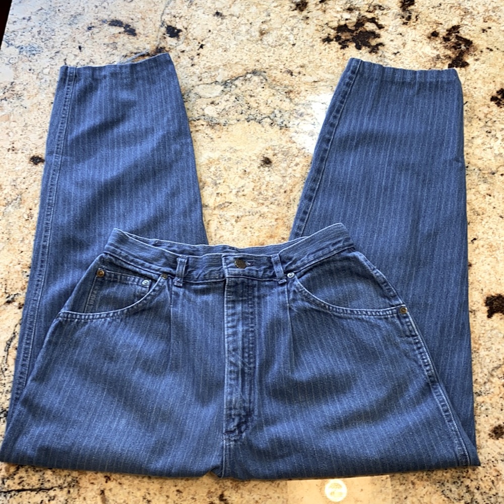Vintage Lee Railroad Stripe High Waisted Mom Jeans